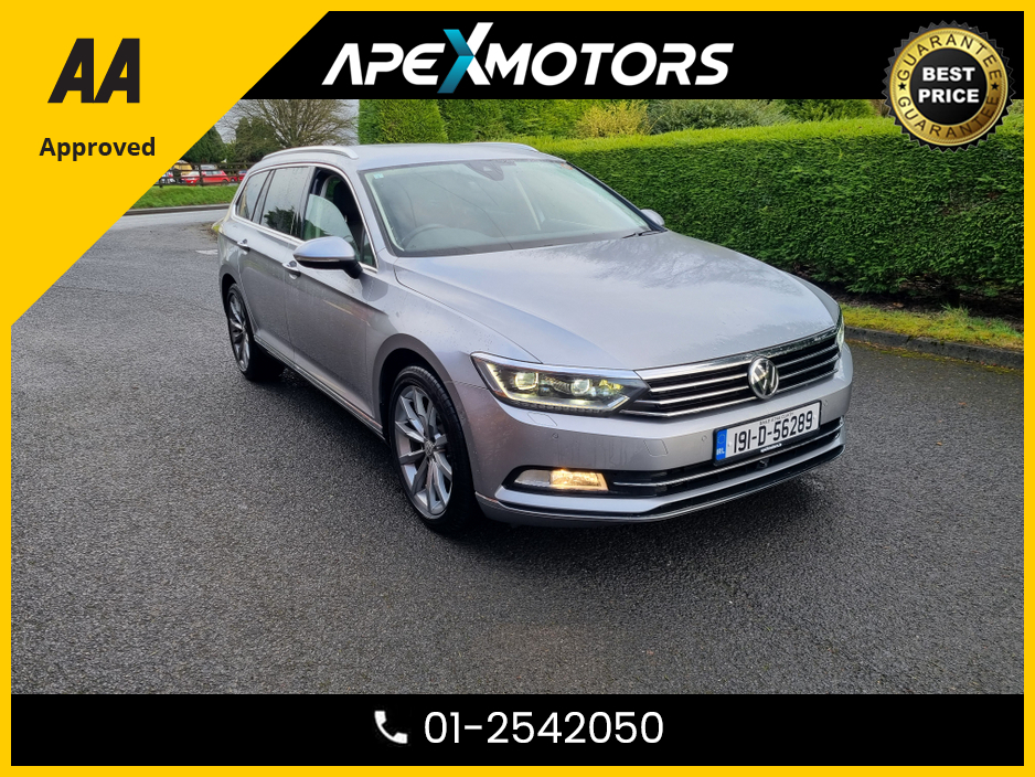 2019 Volkswagen Passat FINANCE ARRANGED * 2.0 ESTATE AUTO HIGHLINE * AUTOMATIC * TOP-SPEC ( EVERY EXTRA) * BLACK LEATHER INTERIOR * AA APPROVED  * 101 SAFETY CHECKLIST * 12-MONTH ROADSIDE ASSIST  * IMMACULATE *  01-2542050 €23,249