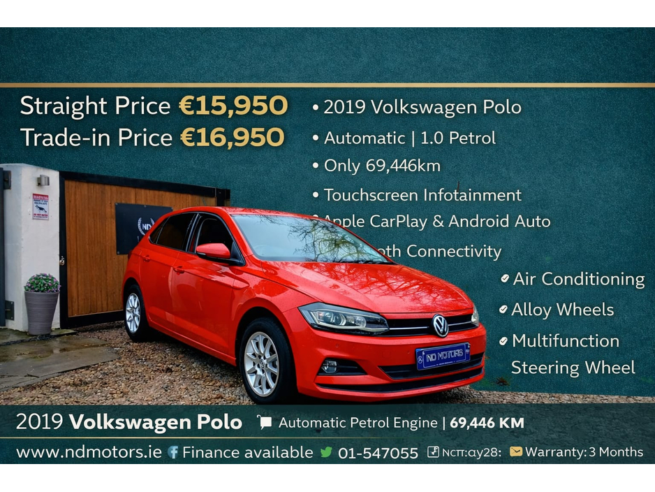 2019 Volkswagen Polo 1.0 TSI Comfort Auto €15,950
