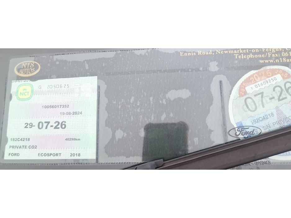 2018 Ford Ecosport 1.0 120PS 4DR ST-LINE €13,995