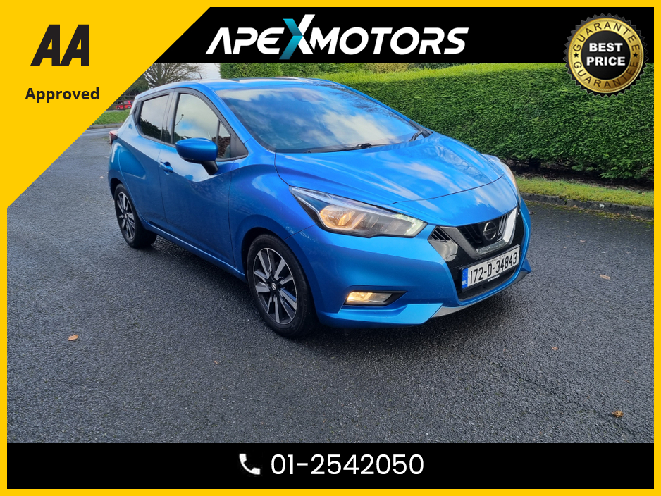 2017 Nissan Micra FINANCE ARRANGED * NEW MODEL  * 0.9 TOP-SPEC N-CONNECTA * NEW NCT NOV-27 * IMMACULATE * 8-STAMPS SERVICE HISTORY * AA APPROVED * 101 SAFETY CHECKLIST * CRUISE CONTROL * 2-KEYS * LOW TAX * 01-2542050 €9,449