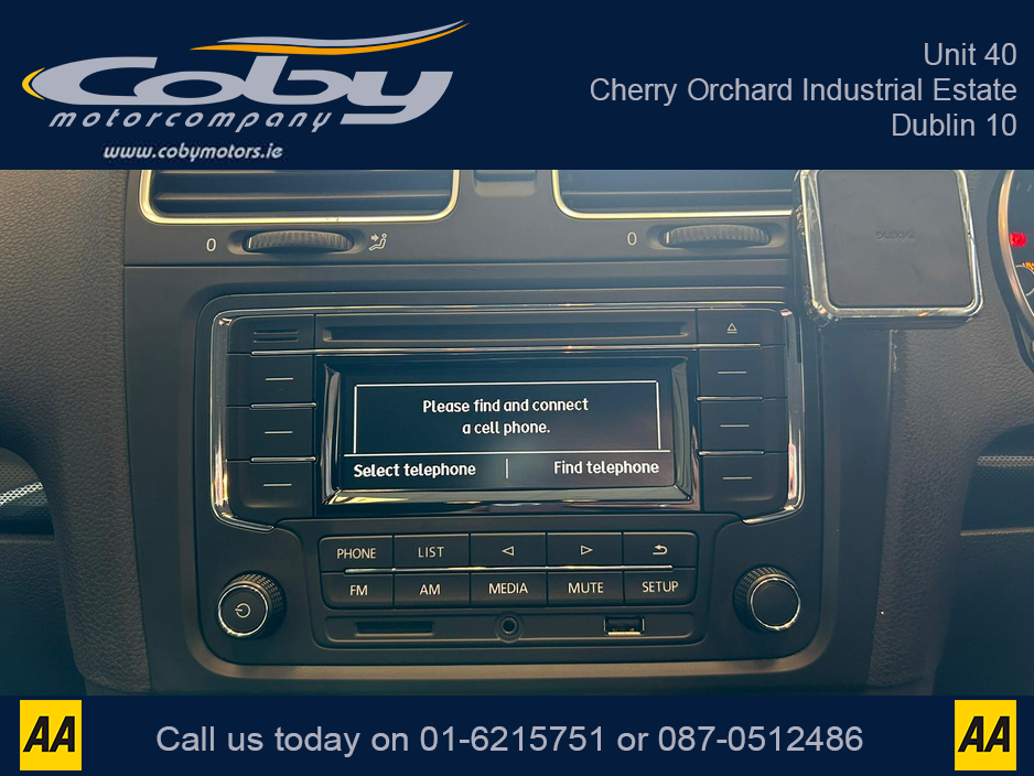 2012 Volkswagen Golf 1.2 5DR Auto. New NCT, 2Keys, Alloy Wheels, Handsfree, Auto Lights/ Wipers, Air Conditioning, USB/AUX, Folding Rear Seats, Electric Windows/Mirrors, Bluetooth and more. €8,450