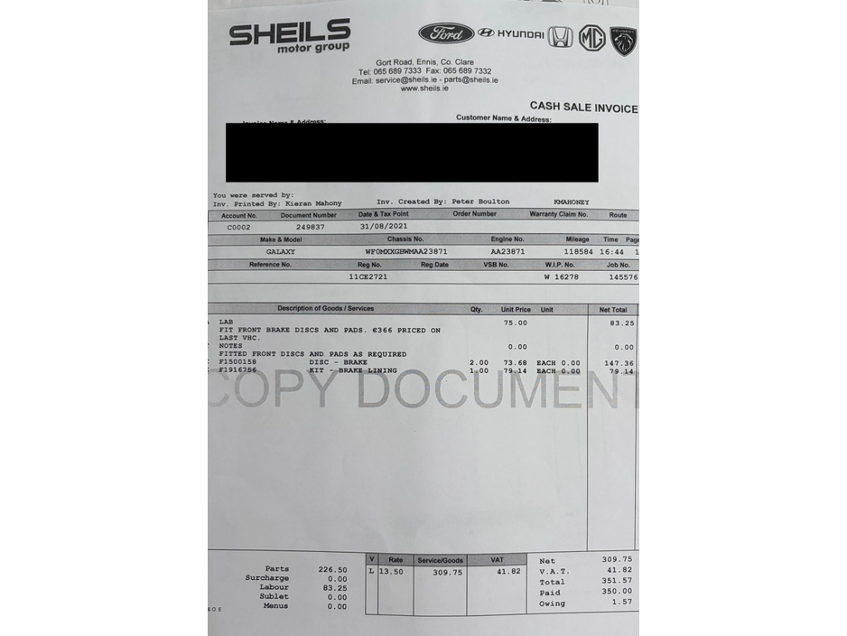 2011 Ford Galaxy 2.0 TDCI TITANIUM 140BHP 5DR €3,999