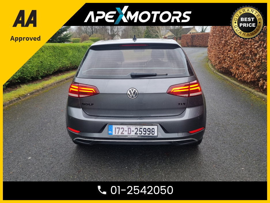 2017 Volkswagen Golf FINANCE ARRANGED * 1.6 TDI SE BLUEMOTION 115PS 5DR AUTO * NEW NCT OCT-27 * IMMACULATE * AUTOMATIC (DSG) * STAMPED SERVICE HISTORY * AA APPROVED * 101 SAFETY CHECKLIST * COLOUR REVERSE CAMERA €14,949