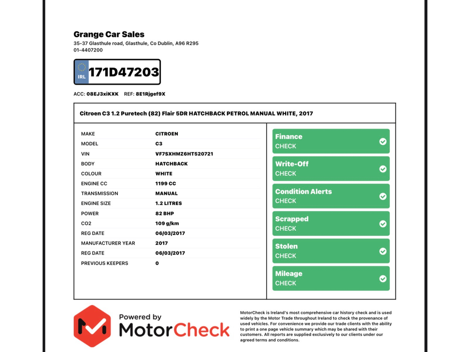 2017 Citroen C3 1.2 Petrol Flair Edition 5dr Hatchback | AA approved | March 27 nct | Reverse camera | Sold serviced and valeted with history check and warranty provided. €9,900