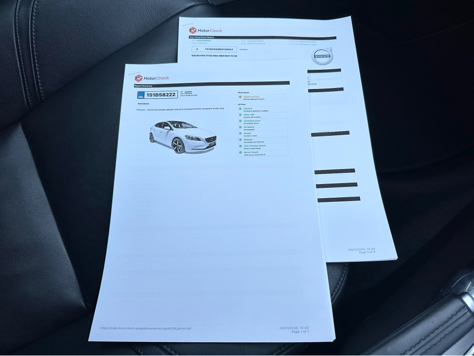 2015 Volvo V40 1.6 Petrol T4 SE Auto 5dr Hatchback | AA approved | Full Leather | Low km | 2 keys | Nov 26 NCT | Nov 26 tax | Sold serviced and valeted with warranty provided | Warranty provided. €11,950