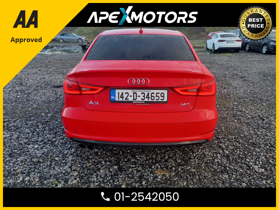 2014 Audi A3 FINANCE ARRANGED * AUTOMATIC (DSG) * NEW NCT DEC-26 * 4-DR SALOON * LOW LOW KMs * AA APPROVED * 101 SAFETY CHECKLIST * 12-MONTH ROADSIDE ASSIST * IMMACULATE * ADAPTIVE CRUISE * LOW TAX * 01-2542050 €12,949