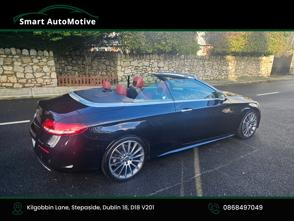 2017 Mercedes-Benz C Class C250d  AMG Premium Plus Convertible Automatic * AMG Styling  Pack with Red Fabric Roof * Bengal Red Leather Interior * Fully Serviced and Valeted * NCT to 02.2028 * 12 Month Premier Warranty * with €23,950