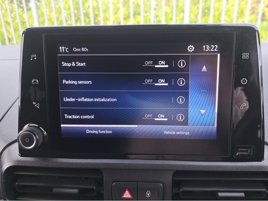 2022 Toyota Proace City Icon L1 Panel Van 1.5 Diesel with 3 seats in front and double sliding doors.