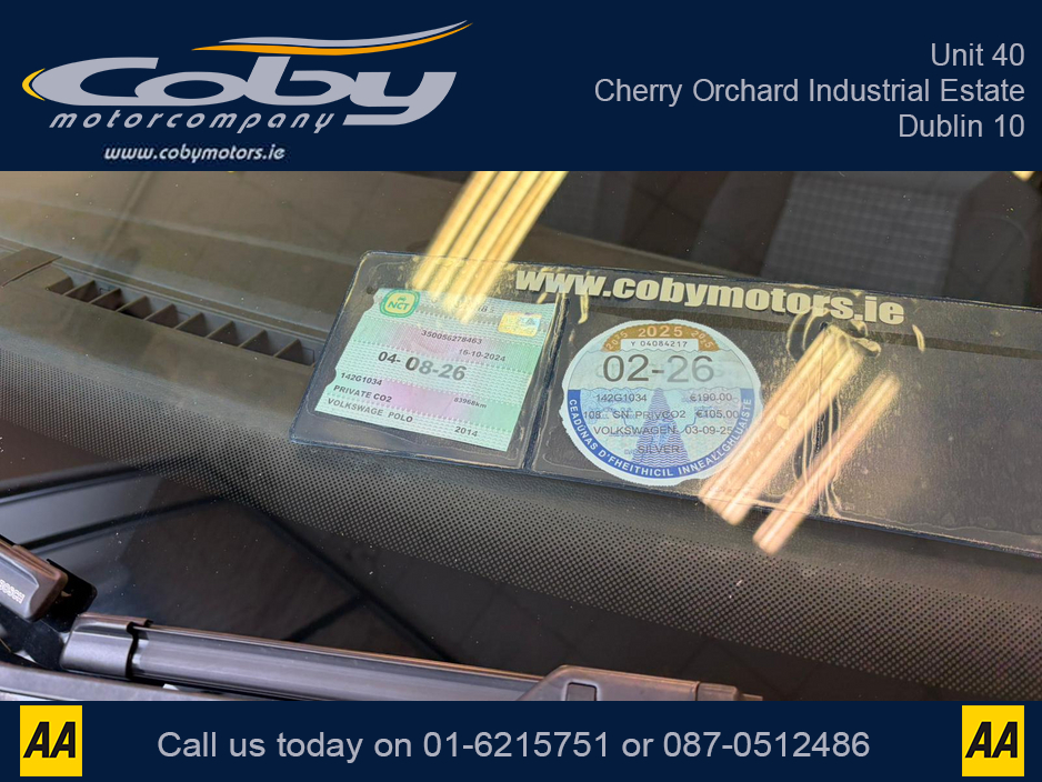 2014 Volkswagen Polo 1.0 75HP MANUAL 5SPEED 5DR. NCT & TAX, Sat Nav, Alloy Wheels, Car Play, Touch Screen, MFSW, Air Con, AUTO Wipers, Full Electrics, 2 Keys, Folding Rear Seats, Luggage Cover and more. €9,950