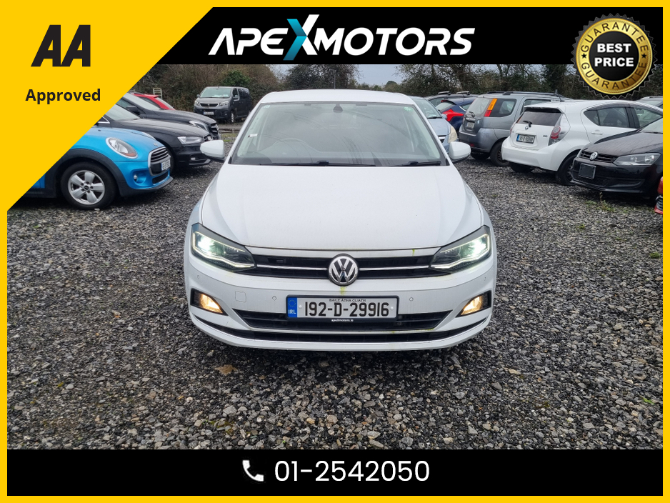 2019 Volkswagen Polo FINANCE ARRANGED * 1.0 NEW MODEL 5DR * NEW NCT JUN-27 * IMMACULATE * STAMPED SERVICE HISTORY * AA APPROVED * 101 SAFETY CHECKLIST * AUTOMATIC * COLOUR REVERSE CAMERA * TOP-SPEC 5DR HATCH * LOW LOW KMs €16,449