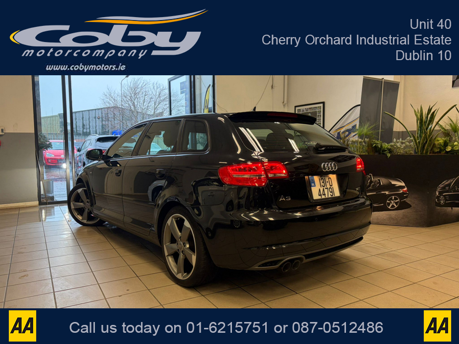 2013 Audi A3 1.4 S-line 5DR AUTO. New NCT Done Before Collection, Half Leather, Alloy Wheels, 2Keys, MFSW, Revers Camera, Parking Sensors, Dual Climate Control, Cruise Control, BT, Full Electrics, & more. €10,950