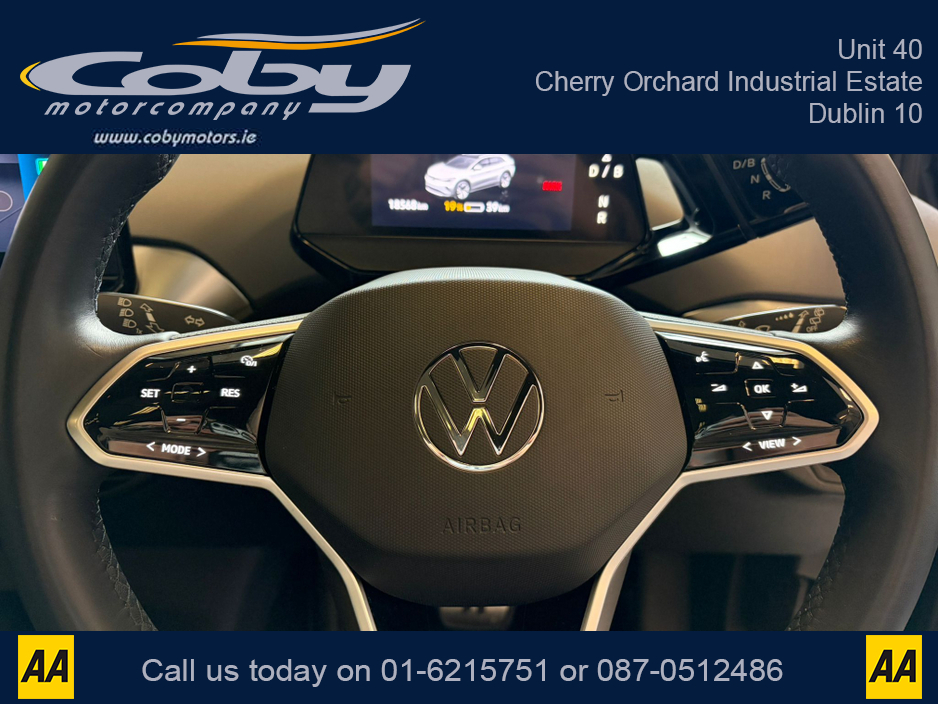 2022 Volkswagen ID.4 PRO 150 KW FAMILY 77KWH 204BHP PR PROPERF AUTO. 2Keys, 1/2 Leather, Full Electrics, Sat Nav, Dual Climate Control, Heated Seats, Cruise Control, Revers Cam, Parking Sensors, Handsfree, & more. €27,950