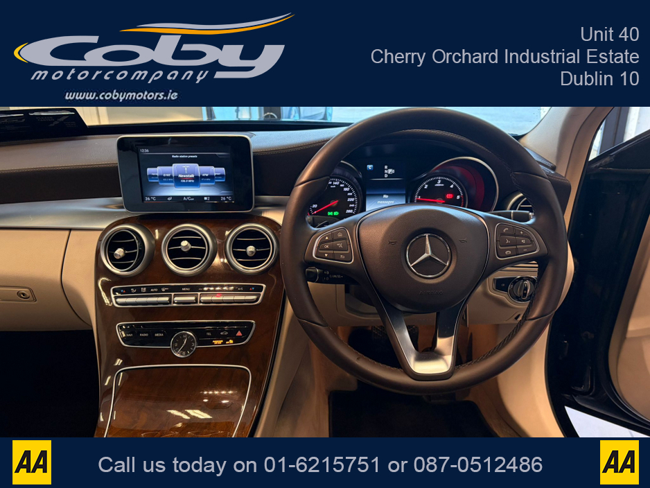 2015 Mercedes-Benz C Class 180 BLUETEC EXCLUSIVE AUTO 4DR. New NCT before collection, Tax, Full Leather, Reverse Camera, Dual Climate Control, MFSW, 2 Keys, Cruise Control, Full Electrics, BT, CD Player, Hands Free, and more. €15,950