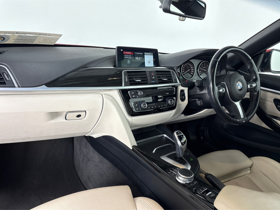 2018 BMW 4 Series M SPORT HARD TOP CONVERTIBLE**NEW 19" BLACK ALLOYS DUE**CREAM LEATHER HEATED MEMORY SEATS**DUAL CLIMATE**MULTIFUNCTIONAL STEERING WHEEL**HEATED NECK SCARF**PARKING SENSORS**SAT NAV**BLUETOOTH MEDIA** €29,995
