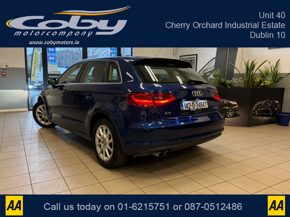 2014 Audi A3 1.4 Auto TFSI Hatchback. New NCT done before collection, Full Leather, Heated Seats, Panoramic Roof, Dual Climate Control, Reverse Camera, Parking Sensors, Full Electrics, Handsfree, and more. €12,950
