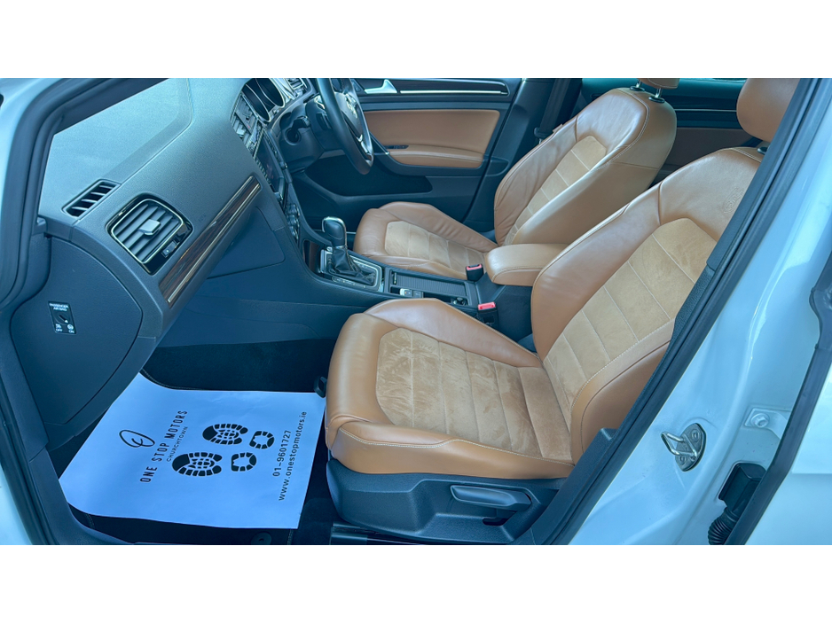 2014 Volkswagen Golf *HIGHLINE-MILANO MODEL* FULL SPC / COGNAC LEATHER - HEATED SEATS - CAMERAS - PEARL WHITE €12,900