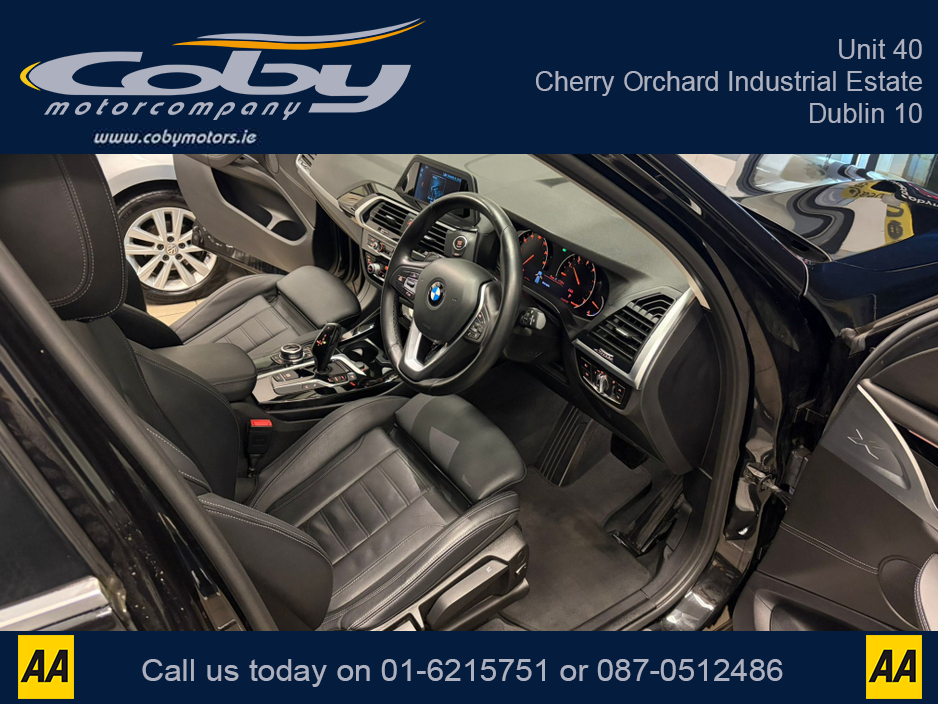 2018 BMW X3 2.0 XLINE 5DR AUTO, NCT 2028 Full Leather, Reverse Cam, Sat Nav, Heated Seats, Parking Sensors, Cruise Control, MFSW, Dual Climate Control, Bluetooth, Alloy Wheels, Full Electrics, and more. €30,950