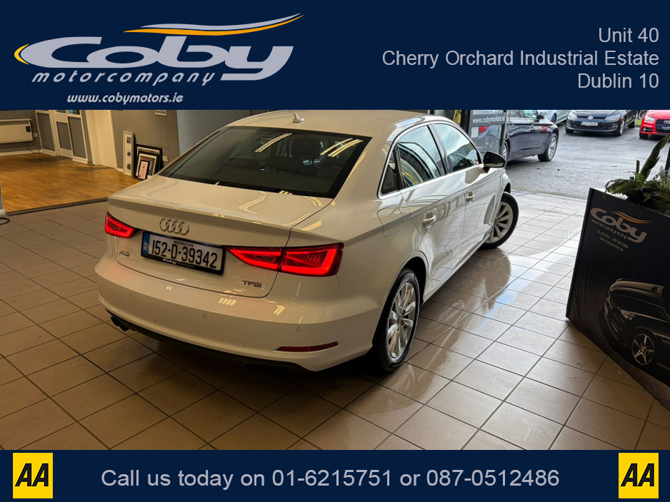 2015 Audi A3 1.4 Petrol Auto Saloon 4DR. New NCT done before collection, Reverse Camera, Dual Climate Control, MFSW, Cruise Control, Sat Nav, Handsfree, Parking Sensors, Paddle Shift and more. €13,750