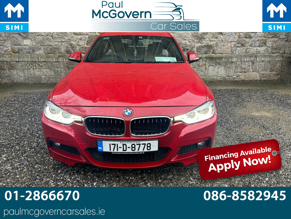2017 BMW 3 Series D M SPORT ZLMG 4DR**//**CREAM LEATHER**//**€200 ROAD TAX**//**FINANCE ARRANGED**//**12 MONTHS WARRANTY**//**TRADE IN CONSIDERED**//**HI SPEC MODEL!! €19,995