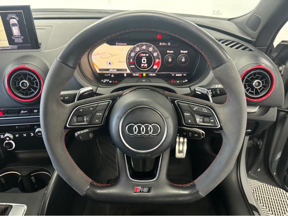 2018 Audi RS3 AUDI RS3 2.5 TFSI QUATTRO 400BHP AUTO *BANG & OLUFSEN SPEAKERS*FACTORY RS SPORT EXHAUST*RS STAMPED SPORT HEATED SEATS*DIGITAL DASH*REVERSE CAM & SENSORS*2 KEYS GREAT SERVICE HISTORY FINANCE AVAILABLE* €47,950