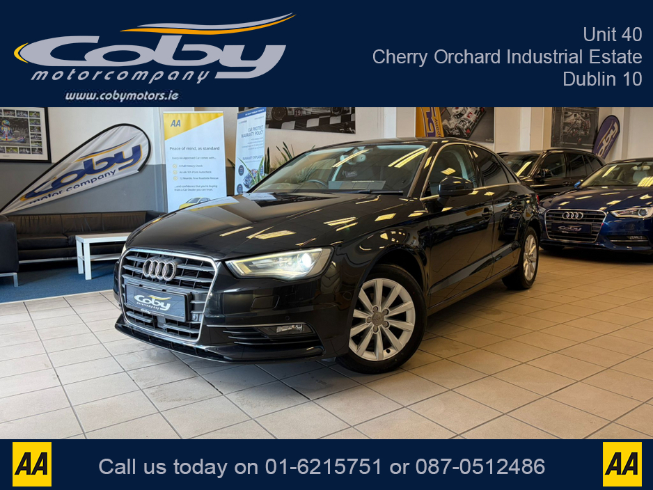 2014 Audi A3 Saloon 1.4 Auto 4dr Saloon. Stunning Car with, 2 Keys, New NCT. Alloy Wheels, Digital Dash, Dual Climate, Cruise, MFSW, Reverse Camera, Sat Nav, Bluetooth, Paddle Shift & more. €12,950