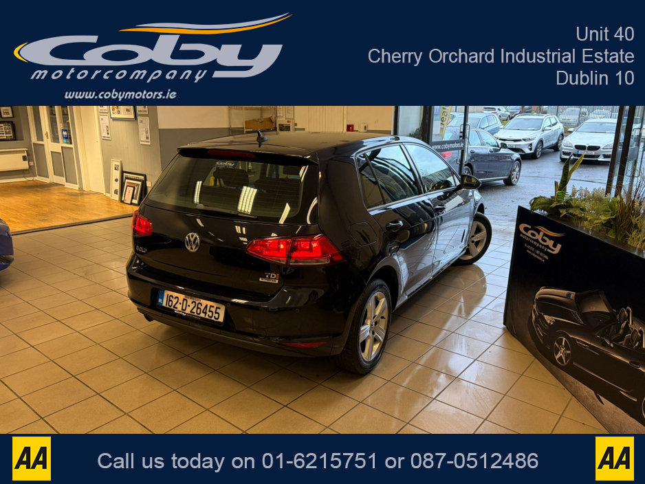 2016 Volkswagen Golf 1.6 TDI MATCH EDITION BLUEMOTION 110PS 5DR. NCT, Alloy Wheels, MFSW, Cruise Control, Heated Seats, Folding Rear Seats, Parking Sensors, Air Conditioning, and more €12,950