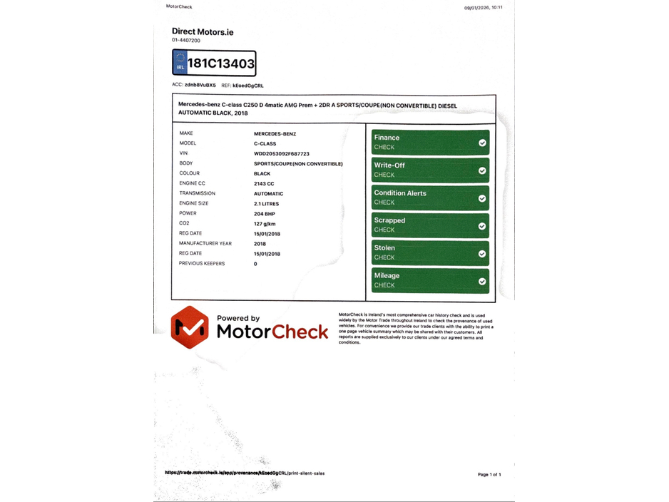 2018 Mercedes-Benz C Class D 4MATIC AMG PREMIUM + 2DR A AUTO €23,950