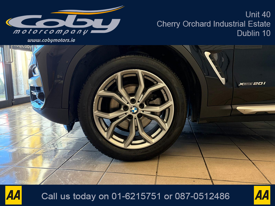 2018 BMW X3 2.0 XLINE 5DR AUTO, NCT 2028 Full Leather, Reverse Cam, Sat Nav, Heated Seats, Parking Sensors, Cruise Control, MFSW, Dual Climate Control, Bluetooth, Alloy Wheels, Full Electrics, and more. €30,950