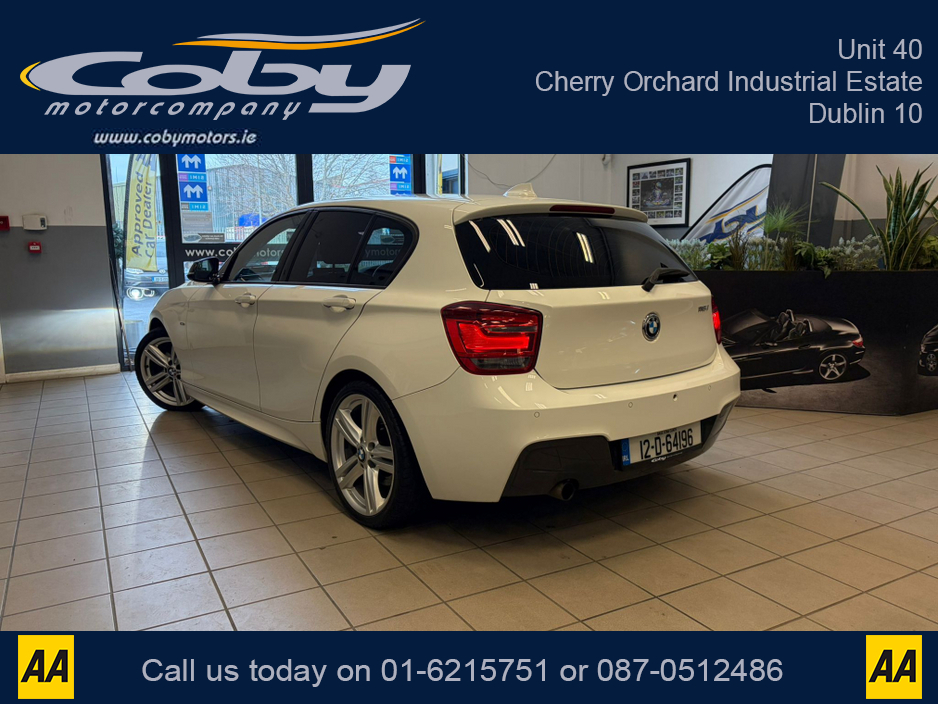 2012 BMW 1 Series 1.6 5DR AUTO M-Sport . NCT Cruise Control, Dual Climate Control, Alloy Wheels, Revers Camera, Bluetooth, Folding Rear Seats, CD Player & more. €9,950