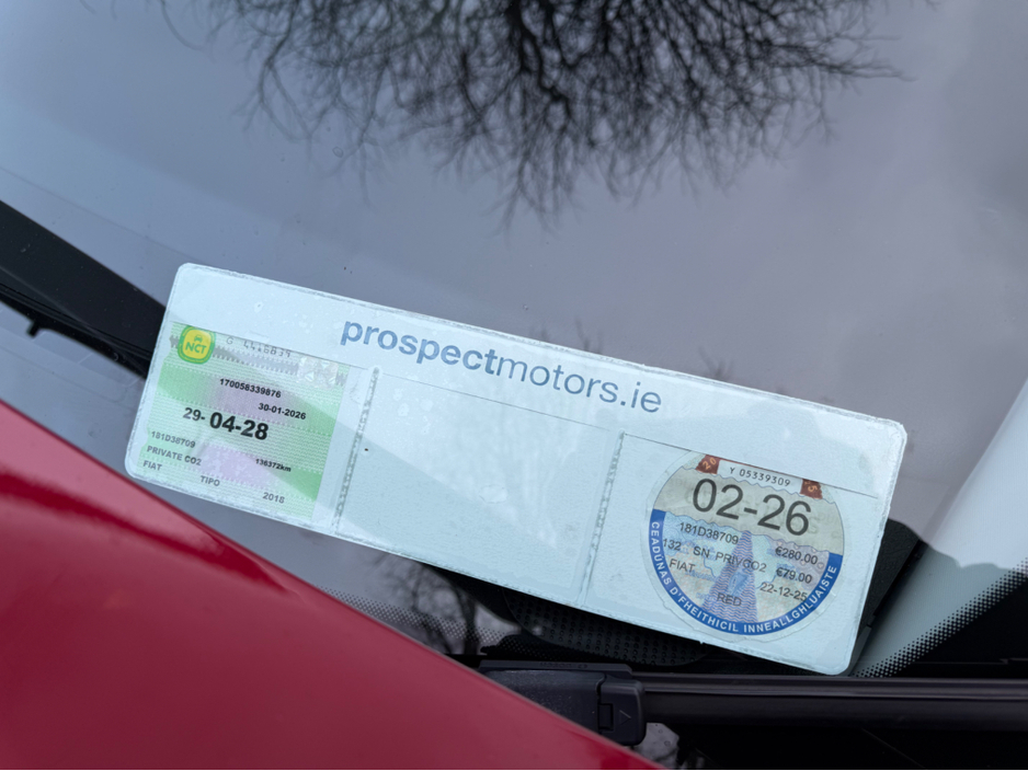 2018 Fiat Tipo 1.4 Petrol, Full Service History, 6-Speed Manual, New NCT, €280 Road Tax, Bluetooth, Cruise Control, SIMI Dealer, Service & Warranty Included, Finance Available €8,950