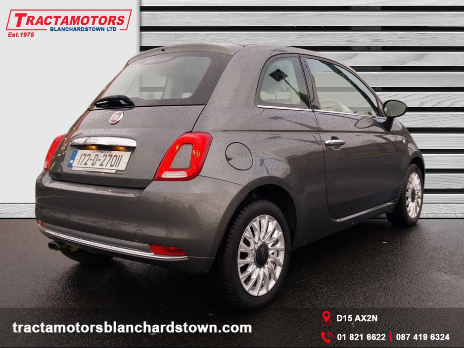 2017 Fiat 500 1.2 LOUNGE 69BHP 3DR AUTO €10,999