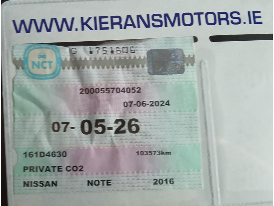 2016 Nissan Note 1.2 SV : One Owner : Low Mileage : Nct to 05/27 : finance arranged : Rear Parking Sensors . €8,500