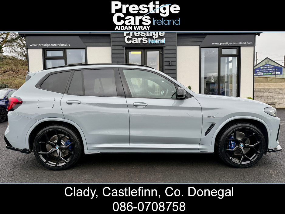 2021 BMW X3 X DRIVE 30E M SPORT AUTO PETROL/PLUG IN HYBRID,LCI NEW MODEL,BROOKLYN GREY,M PERFORMANCE BODY KIT,PLUS/TECH PACK,HEATED LEATHER,CAMERAS,AMBIENT LIGHTING,VIRTUAL COCKPIT,XENON LIGHTS,FBMWSH,HIGH SPEC €40,000