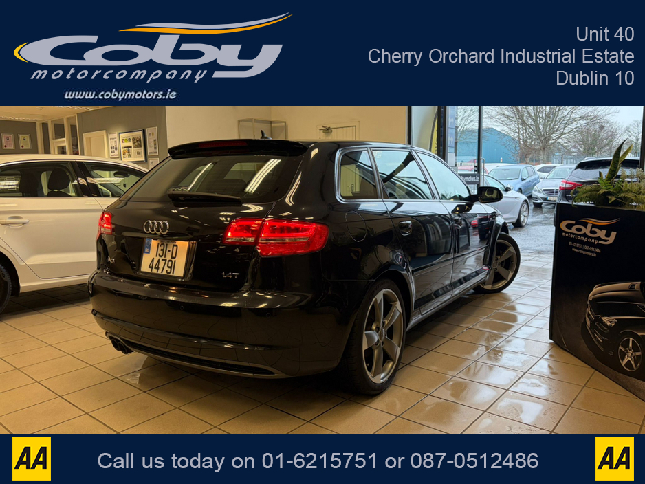 2013 Audi A3 1.4 S-line 5DR AUTO. New NCT Done Before Collection, Half Leather, Alloy Wheels, 2Keys, MFSW, Revers Camera, Parking Sensors, Dual Climate Control, Cruise Control, BT, Full Electrics, & more. €10,950