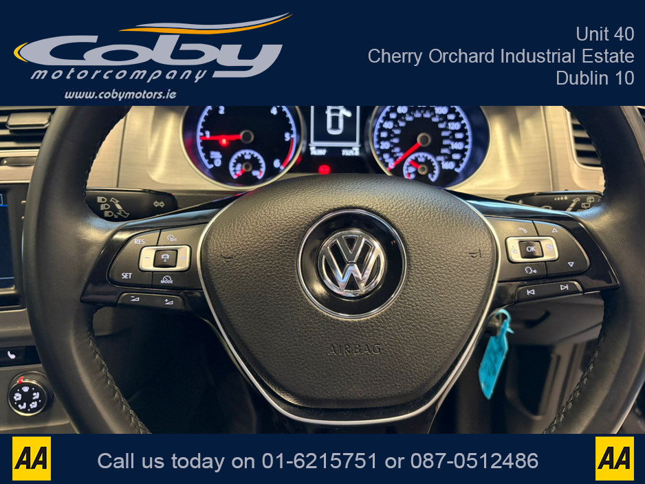 2016 Volkswagen Golf 1.6 TDI MATCH EDITION BLUEMOTION 110PS 5DR. NCT, Alloy Wheels, MFSW, Cruise Control, Heated Seats, Folding Rear Seats, Parking Sensors, Air Conditioning, and more €12,950
