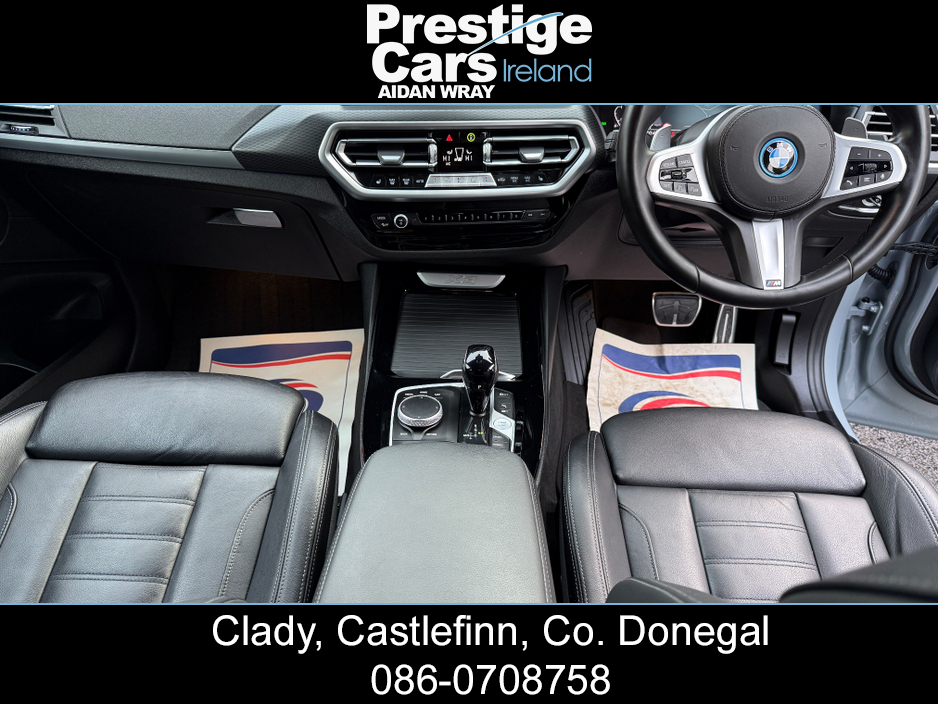 2021 BMW X3 X DRIVE 30E M SPORT AUTO PETROL/PLUG IN HYBRID,LCI NEW MODEL,BROOKLYN GREY,M PERFORMANCE BODY KIT,PLUS/TECH PACK,HEATED LEATHER,CAMERAS,AMBIENT LIGHTING,VIRTUAL COCKPIT,XENON LIGHTS,FBMWSH,HIGH SPEC €40,000