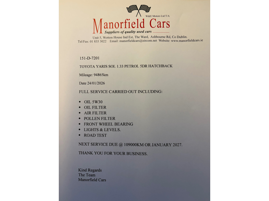 2015 Toyota Yaris SOL 1.33 PETROL 6 SPEED MANUAL 4DR HATCHBACK *ONE OWNER IRISH CAR* *TOP SPEC* *FULL TOYOTA SERVICE HISTORY* *NEW NCT 01/2027* *€200 ROAD TAX* *FINANCE ARRANGED TODAY* €10,450