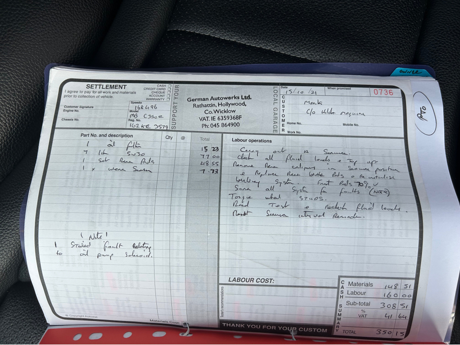 2016 Mercedes-Benz C Class C SERIES E SPORT 5DR AUTO €12,495