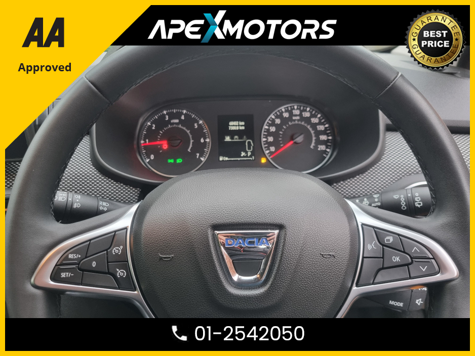 2021 Dacia Sandero FINANCE ARRANGED * STEPWAY COMFORT TCE 90 CVT MY2 * AUTOMATIC * ONE OWNER FROM NEW * NEW NCT MAY-27 * IMMACULATE * STAMPED SERVICE HISTORY * AA APPROVED * 101 SAFETY CHECKLIST * COLOUR REVERSE CAMERA €14,949