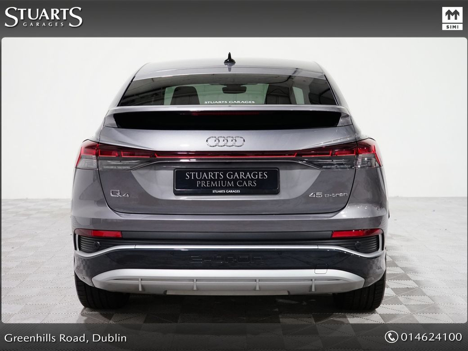 2025 Audi Q4 e-tron S/LINE SPORTBACK 45 – BIGGER BATTERY* Q4 E-TRON SLINE SUV: TYPHOON GREY METALLIC WITH FULL BLACK LEATHER, 20” ALLOYS, HEATED SEATS, REVERSING CAMERA €49,945