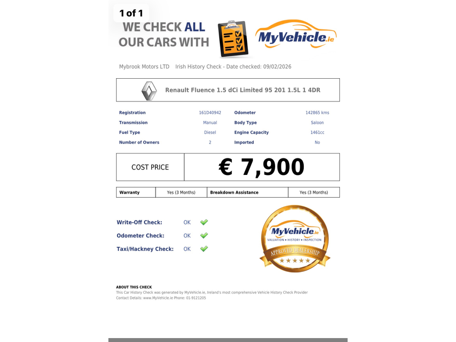 2016 Renault Fluence LIMITED EDITION 1.5 DCI 95 201 4DR €7,900