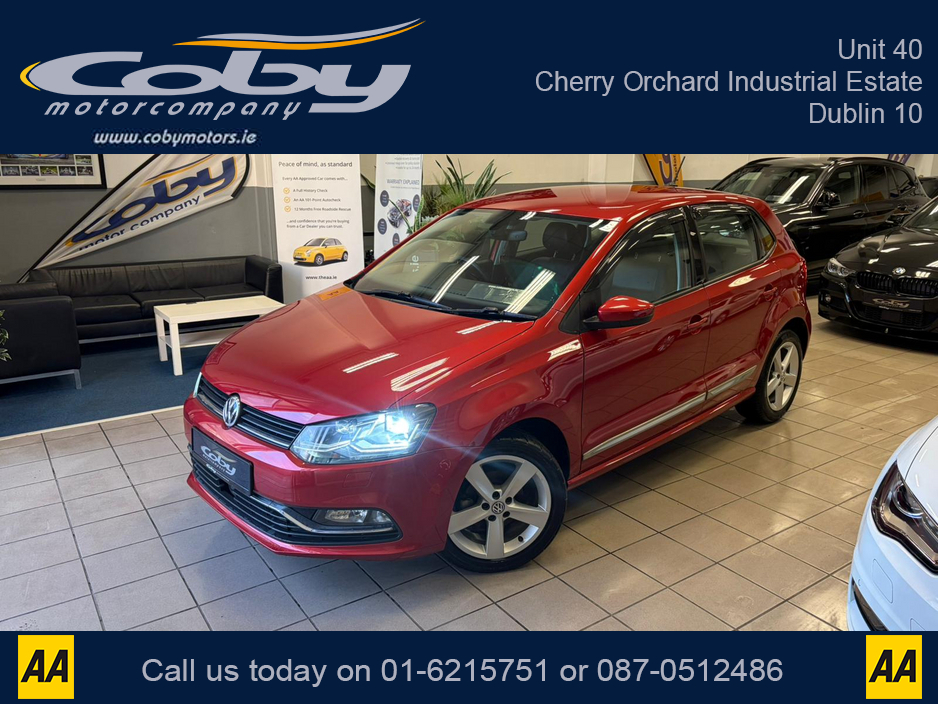 2016 Volkswagen Polo HIGHLINE 1.0 TSI AUTO 5DR. New NCT done before collection. Alloy Wheels, Half Leather, Reverse Cam, Dual Climate, Parking Sensors, Cruise Control, Mirror Link, MFSW, Bluetooth, Full Electrics and more €11,950