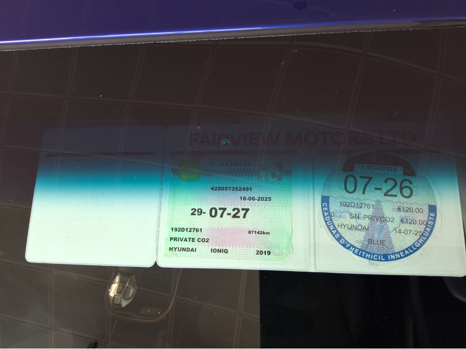 2019 Hyundai Ioniq EV - Battery State Of Health Report 99.9% - NCT 7/27 - €13,950