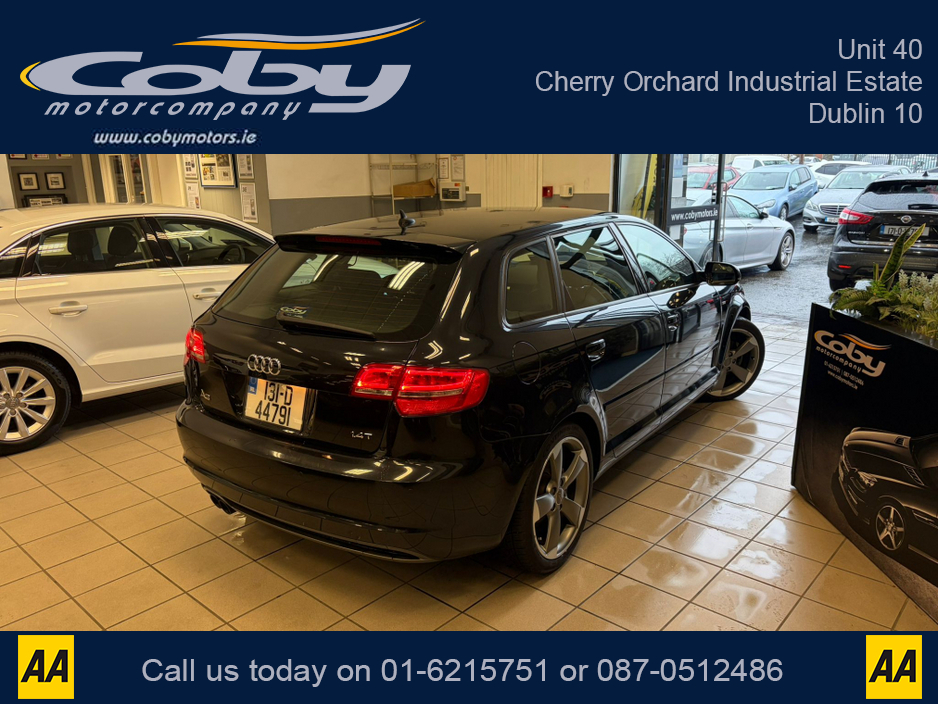 2013 Audi A3 1.4 S-line 5DR AUTO. New NCT Done Before Collection, Half Leather, Alloy Wheels, 2Keys, MFSW, Revers Camera, Parking Sensors, Dual Climate Control, Cruise Control, BT, Full Electrics, & more. €10,950