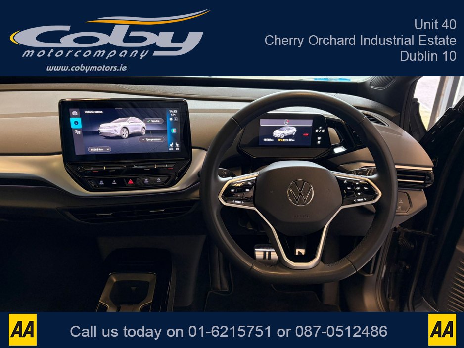 2022 Volkswagen ID.4 PRO 150 KW FAMILY 77KWH 204BHP PR PROPERF AUTO. 2Keys, 1/2 Leather, Full Electrics, Sat Nav, Dual Climate Control, Heated Seats, Cruise Control, Revers Cam, Parking Sensors, Handsfree, & more. €27,950