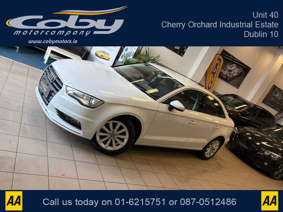 2015 Audi A3 1.4 Petrol Auto Saloon 4DR. New NCT done before collection, Reverse Camera, Dual Climate Control, MFSW, Cruise Control, Sat Nav, Handsfree, Parking Sensors, Paddle Shift and more. €13,750