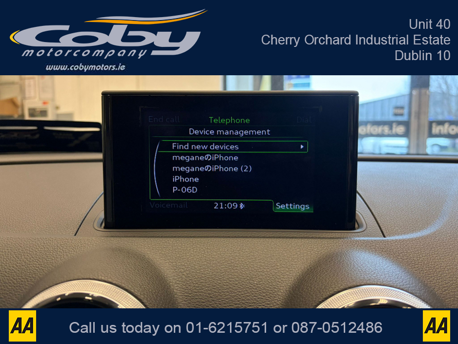 2014 Audi A3 1.4 Auto TFSI Hatchback. New NCT done before collection, Full Leather, Heated Seats, Panoramic Roof, Dual Climate Control, Reverse Camera, Parking Sensors, Full Electrics, Handsfree, and more. €12,950