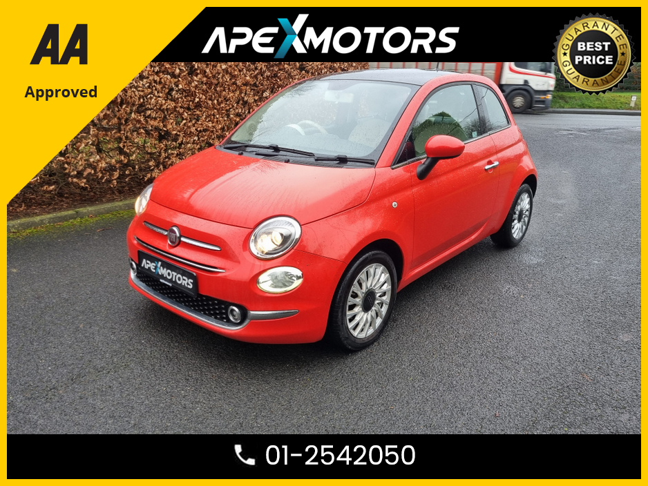 2017 Fiat 500 FINANCE ARRANGED * TOP-SPEC LOUNGE MODEL * PAN SUNROOF * NEW NCT FEB-28 * IMMACULATE * STAMPED SERVICE HISTORY * AA APPROVED * 101 SAFETY CHECKLIST * LOW LOW MILES * 2-KEYS * LOW TAX * 12-MONTH ROADSI €11,949