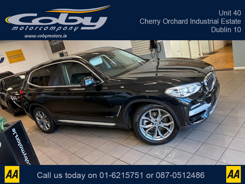 2018 BMW X3 2.0 XLINE 5DR AUTO, NCT 2028 Full Leather, Reverse Cam, Sat Nav, Heated Seats, Parking Sensors, Cruise Control, MFSW, Dual Climate Control, Bluetooth, Alloy Wheels, Full Electrics, and more. €30,950