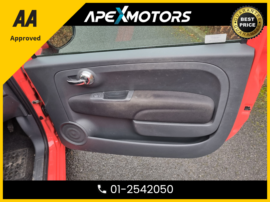 2017 Fiat 500 FINANCE ARRANGED * TOP-SPEC LOUNGE MODEL * PAN SUNROOF * NEW NCT FEB-28 * IMMACULATE * STAMPED SERVICE HISTORY * AA APPROVED * 101 SAFETY CHECKLIST * LOW LOW MILES * 2-KEYS * LOW TAX * 12-MONTH ROADSI €11,949